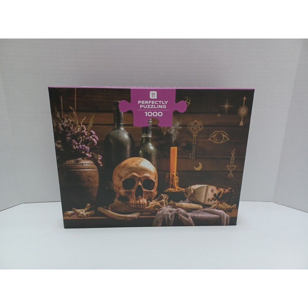 NEW Sealed HTF Mystical Perfectly Skull Spooky Bones Candle 1000 Piece Puzzle